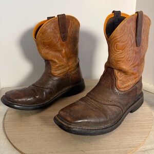 Ariat Work Men’s 10D Brown Leather Western Boots Oil Slip Resistant EH